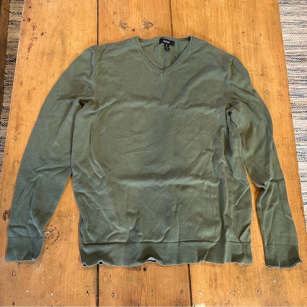 Olive Green V-Neck Sweater